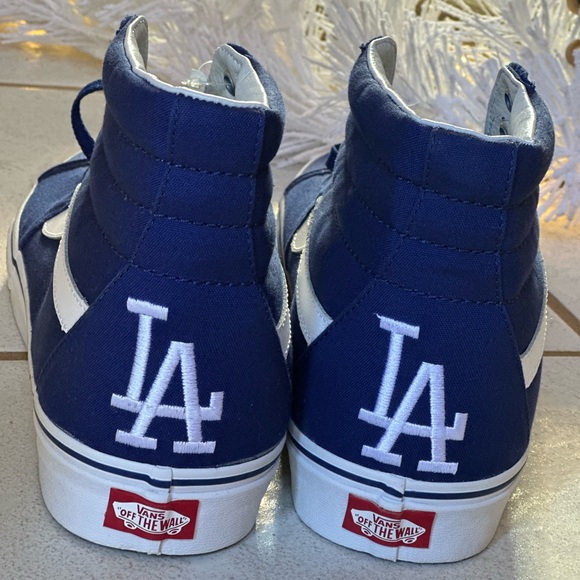 Vans Blue and White LA Dodgers SK8 High-Top Sneakers